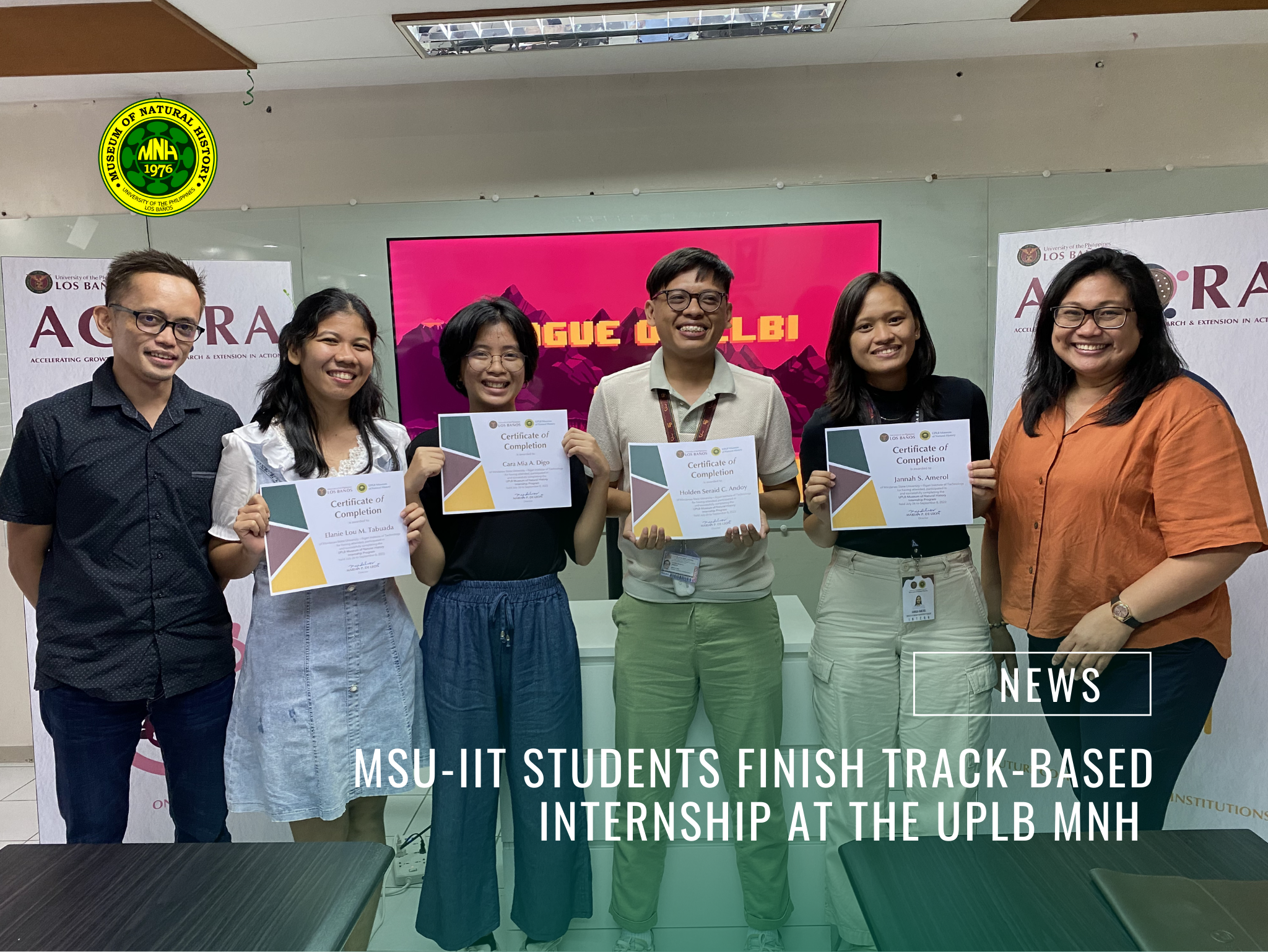 MSU-IIT students finish track-based internship at the UPLB MNH